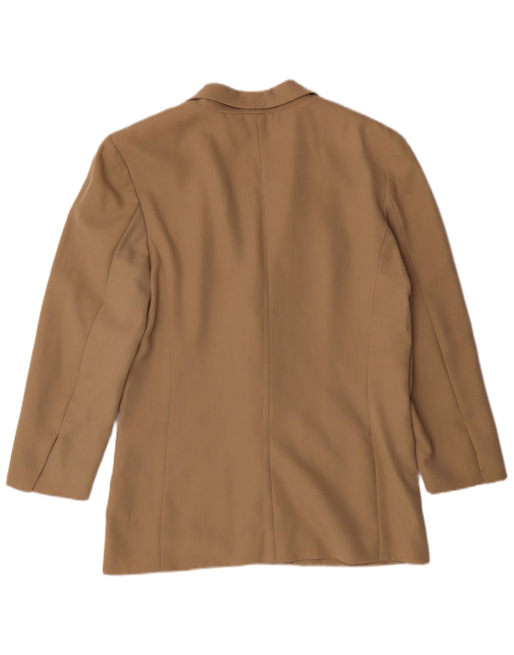 LUISA SPAGNOLI Womens 2 Button Blazer Jacket UK 14 Medium Beige Polyester
