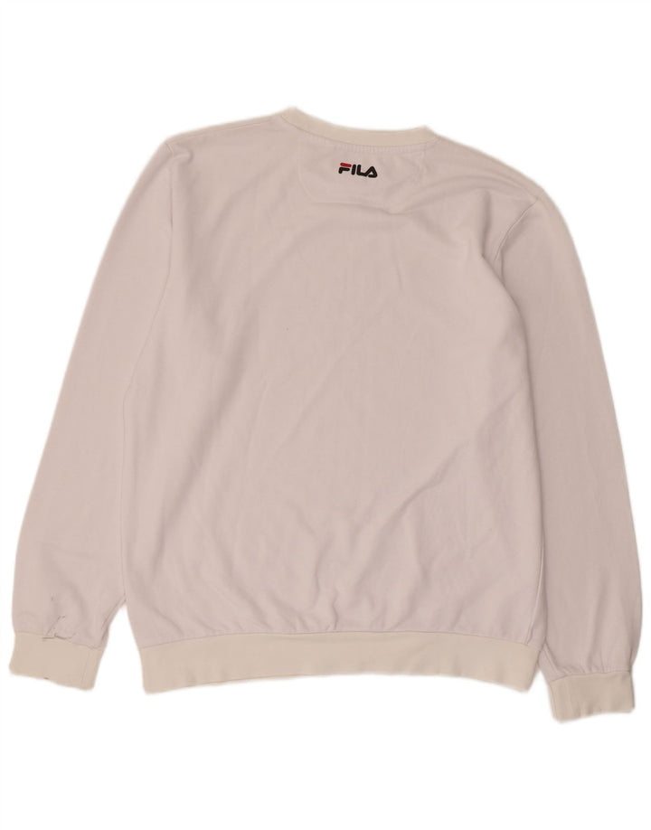 FILA Felpa grafica da uomo Maglione grande cotone bianco