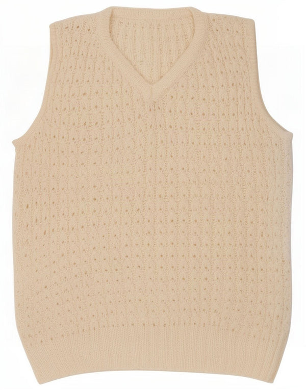 Canotta vintage da donna, taglia UK 16, grande, bianco sporco