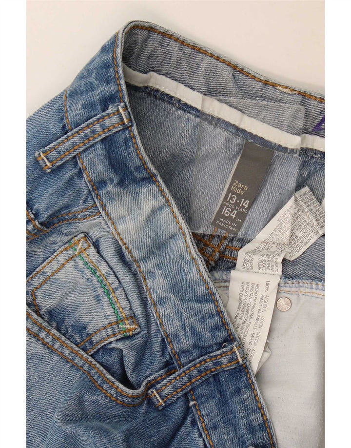 Pantaloncini in denim invecchiato Zara per ragazzi 13-14 anni W30 cotone blu