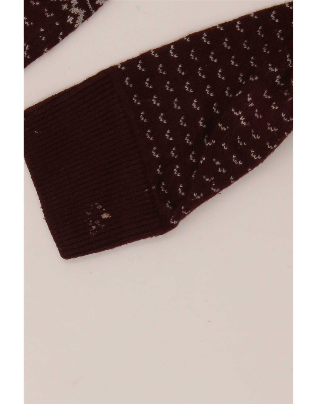 Maglione maglione girocollo da uomo Marks & Spencer piccolo Fair Isle bordeaux