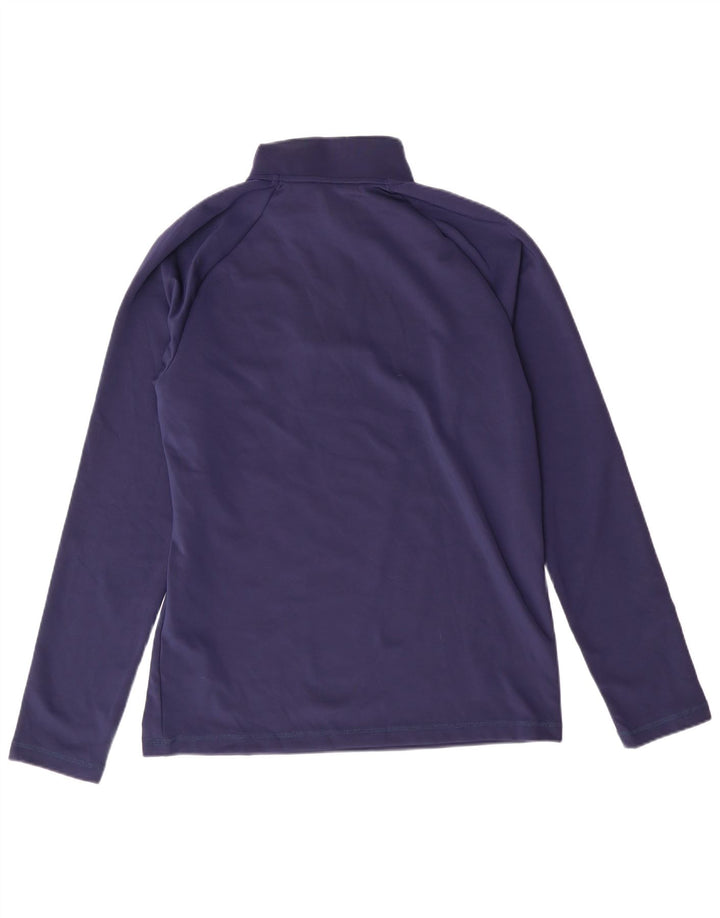 PUMA Maglia da ginnastica da uomo con zip e collo, piccola, in poliestere blu navy