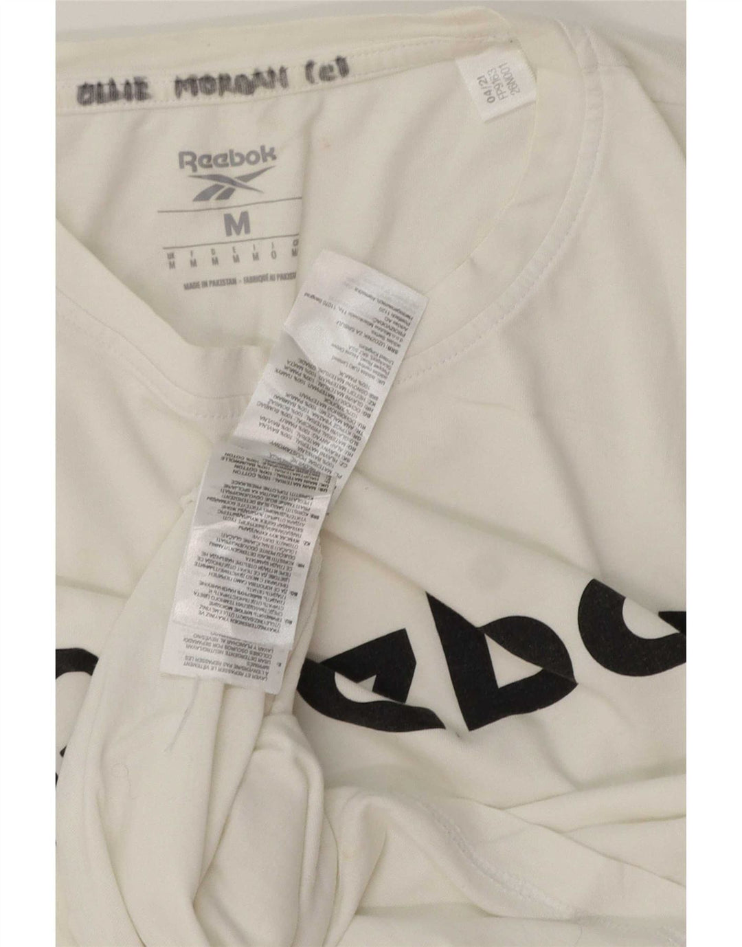 T-shirt grafica da uomo Reebok Top in cotone bianco medio
