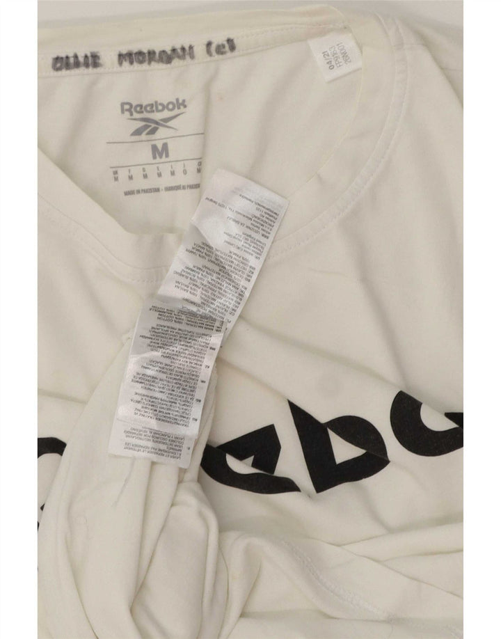 T-shirt grafica da uomo Reebok Top in cotone bianco medio