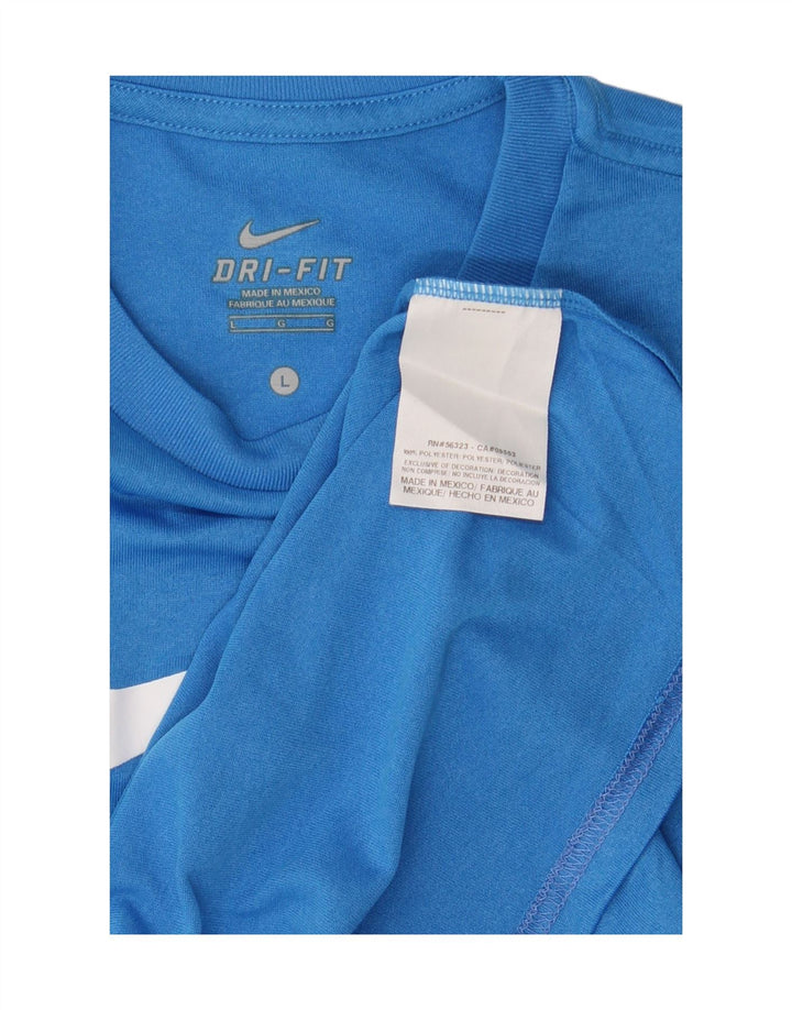 T-shirt grafica Nike Dri Fit da donna, taglia UK 14, grande, in poliestere blu