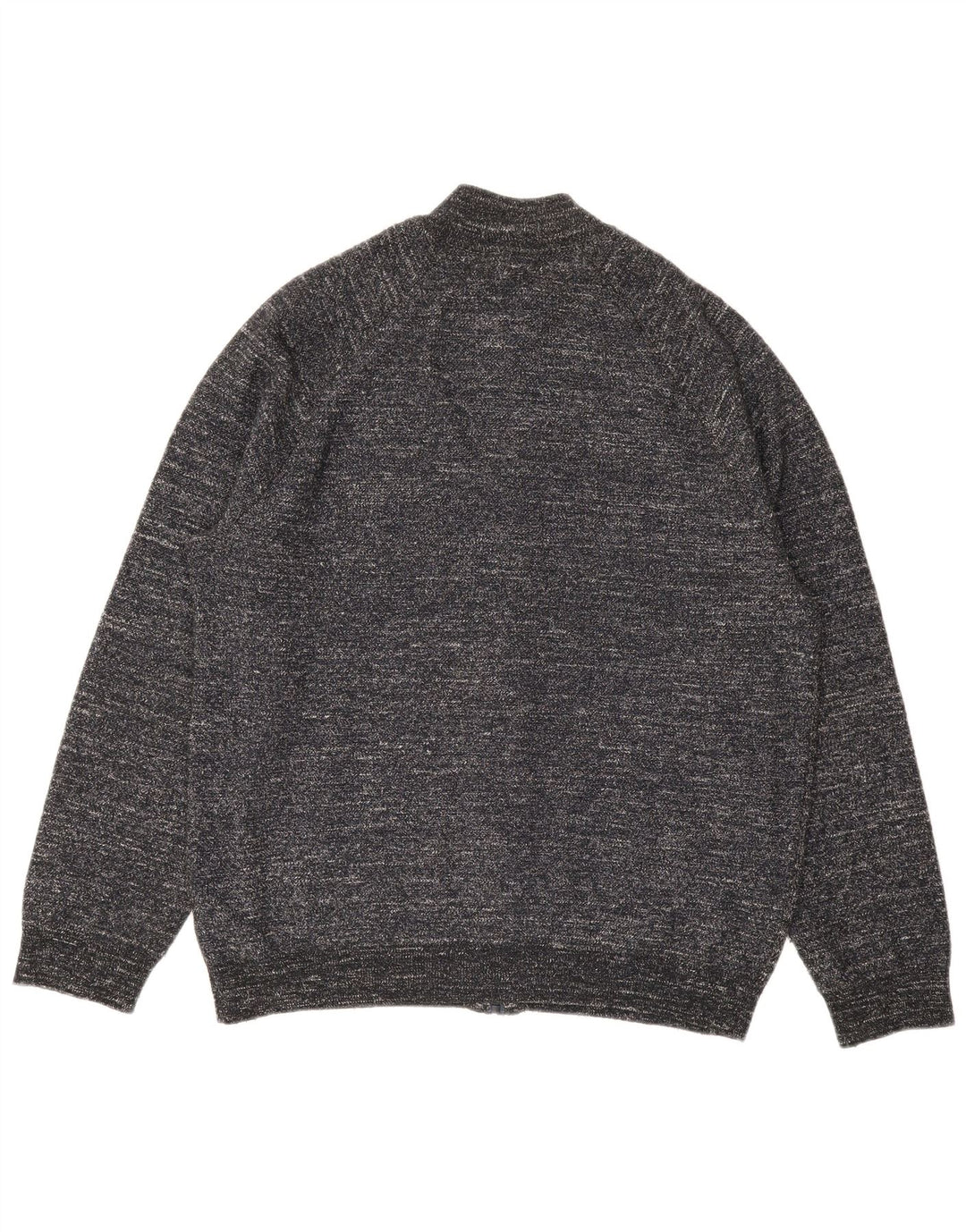 MARKS & SPENCER Maglione cardigan da uomo XL Poliestere chiazzato grigio