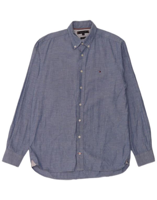 Camicia da uomo Tommy Hilfiger in cotone blu medio