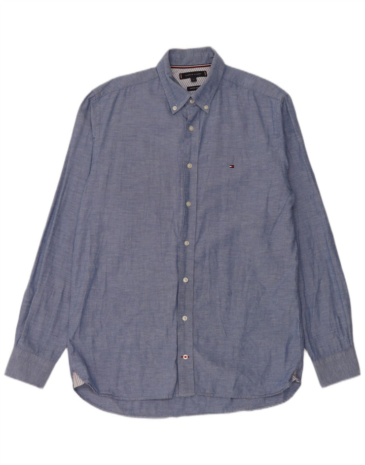Camicia da uomo Tommy Hilfiger in cotone blu medio