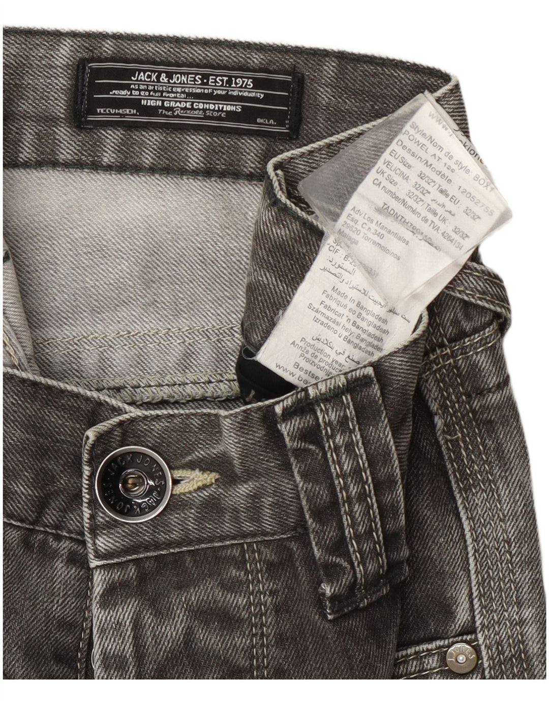Jeans dritti da uomo Jack & Jones W32 L32 Grigi