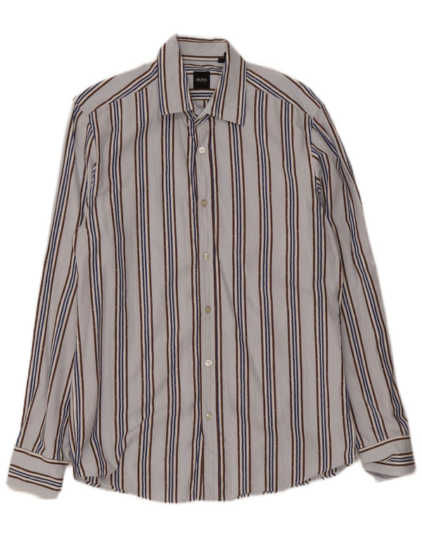Camicia da uomo Hugo Boss a righe blu medio