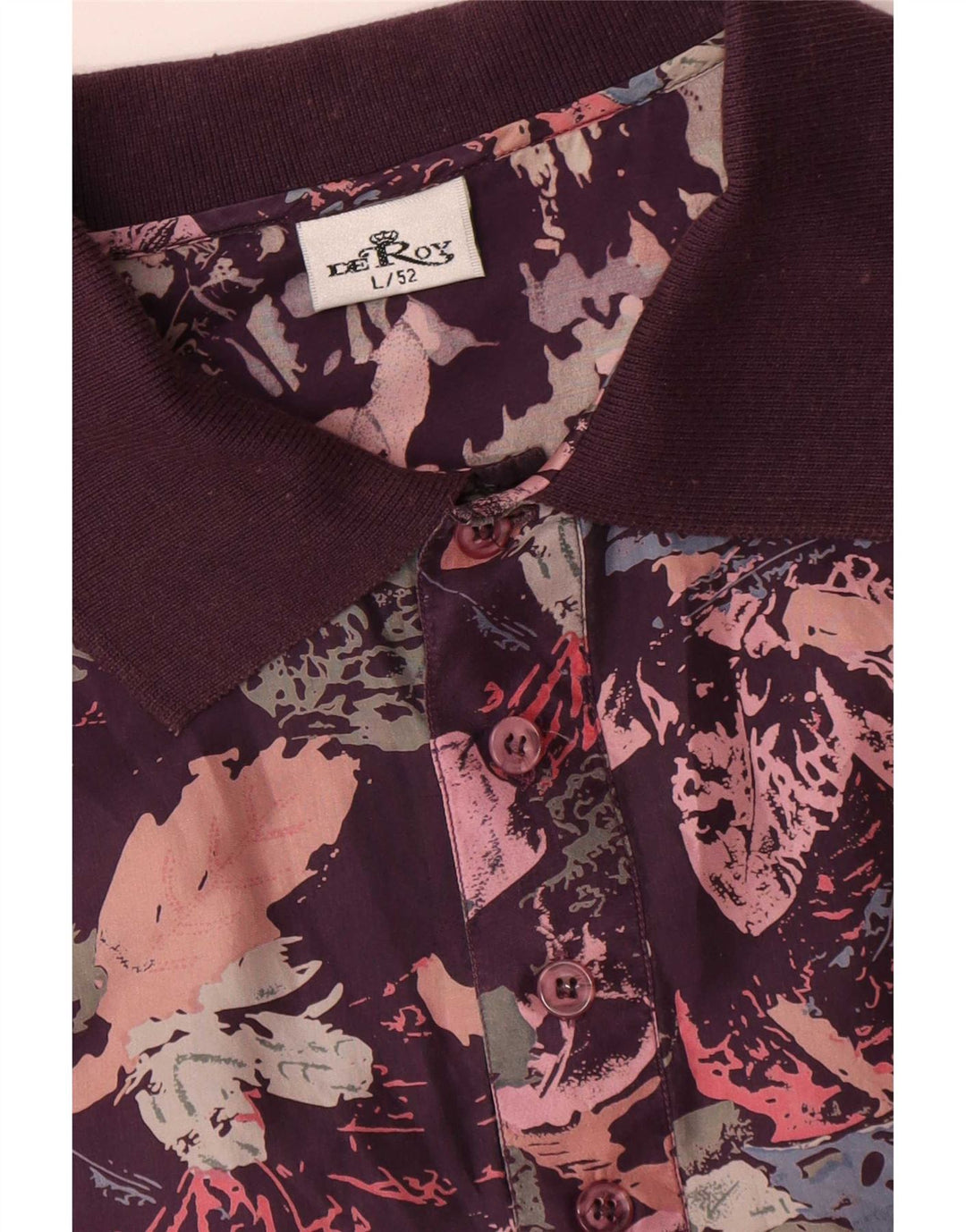 Camicia pullover vintage da uomo IT 52 Grande seta floreale multicolore
