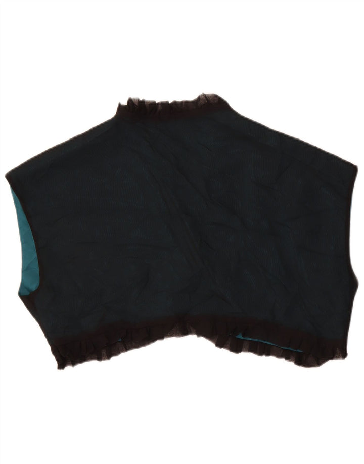 Top Bolero senza maniche vintage da donna UK 14 medio nero