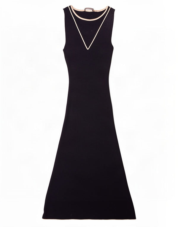 Abito lungo da donna Marks & Spencer UK 10 Small Blu navy color block