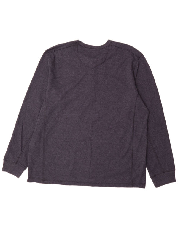 Eddie Bauer Top da uomo a maniche lunghe 2XL in cotone blu navy