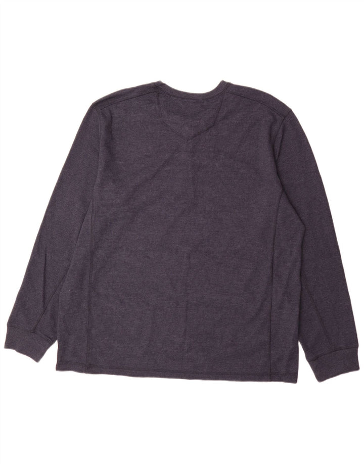 Eddie Bauer Top da uomo a maniche lunghe 2XL in cotone blu navy