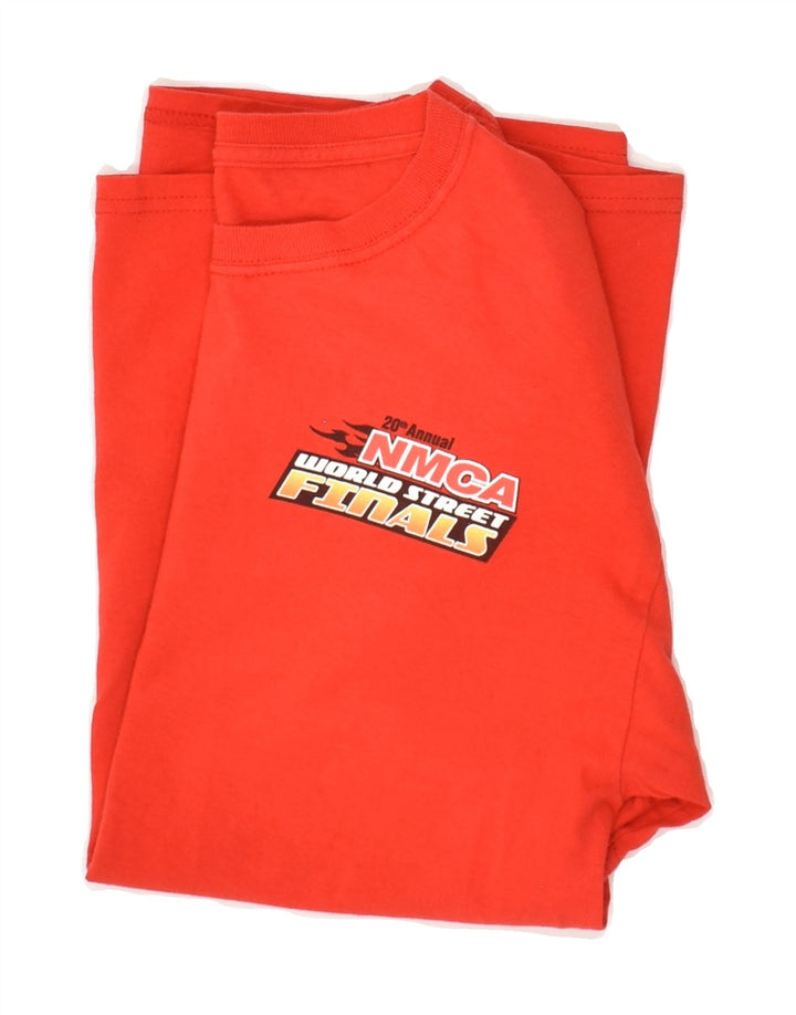 VINTAGE Mens Graphic T-Shirt Top Small Red Vintage Vintage and Second-Hand Vintage from Messina Hembry 