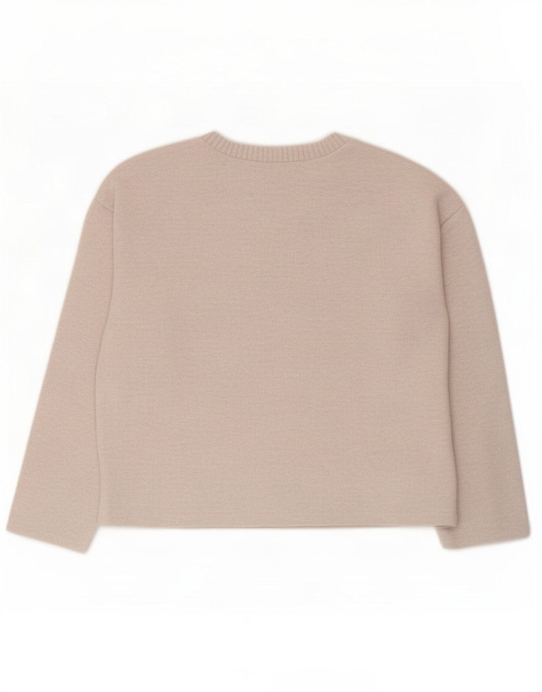 Top corto oversize da donna Zara a maniche lunghe UK 10 piccolo poliestere beige