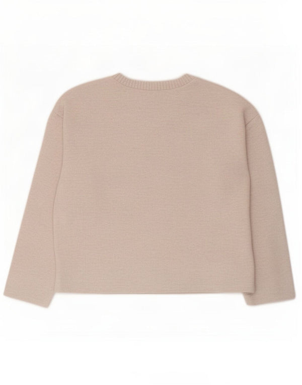 Top corto oversize da donna Zara a maniche lunghe UK 10 piccolo poliestere beige