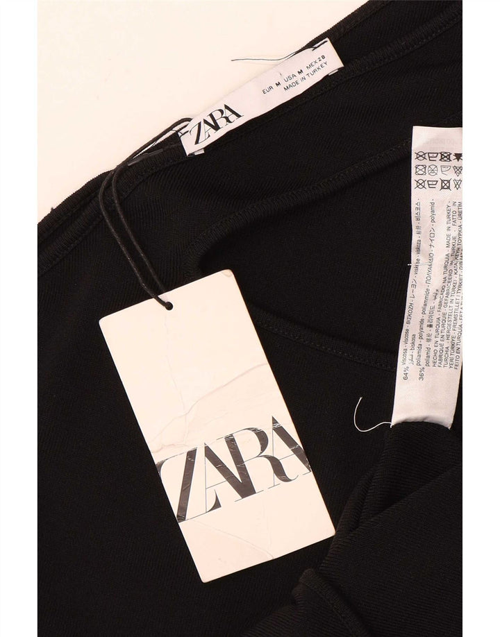 Body monospalla da donna Zara UK 12 viscosa nera media