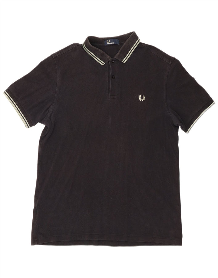 Polo da uomo Fred Perry grande in cotone nero