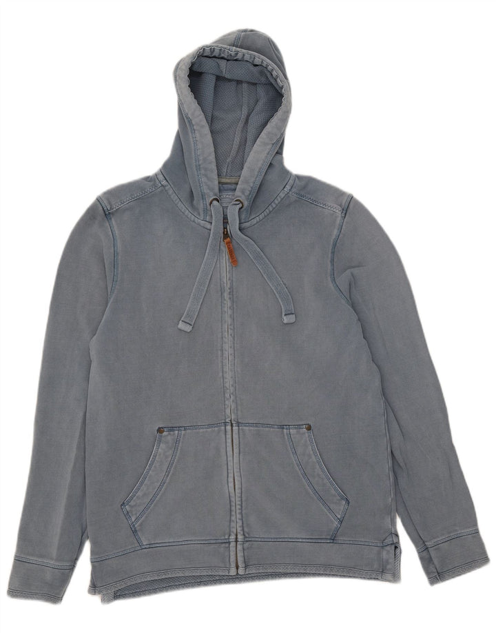 Maglione con cappuccio e zip da uomo Fat Face piccolo in cotone blu