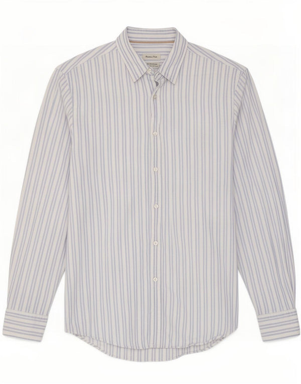 Camicia Uomo Massimo Dutti Cotone Righe Grandi Blu