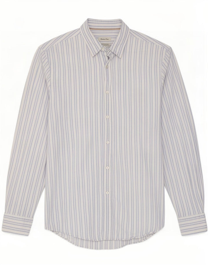 Camicia Uomo Massimo Dutti Cotone Righe Grandi Blu