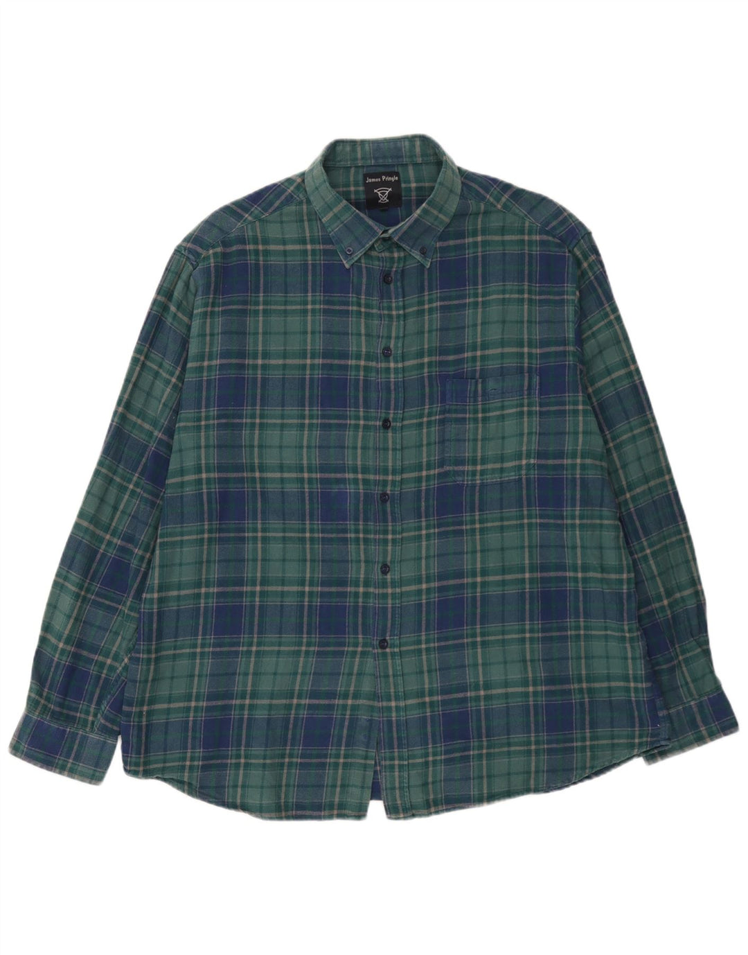 Camicia in flanella da uomo James Pringle 2XL cotone a quadri verde