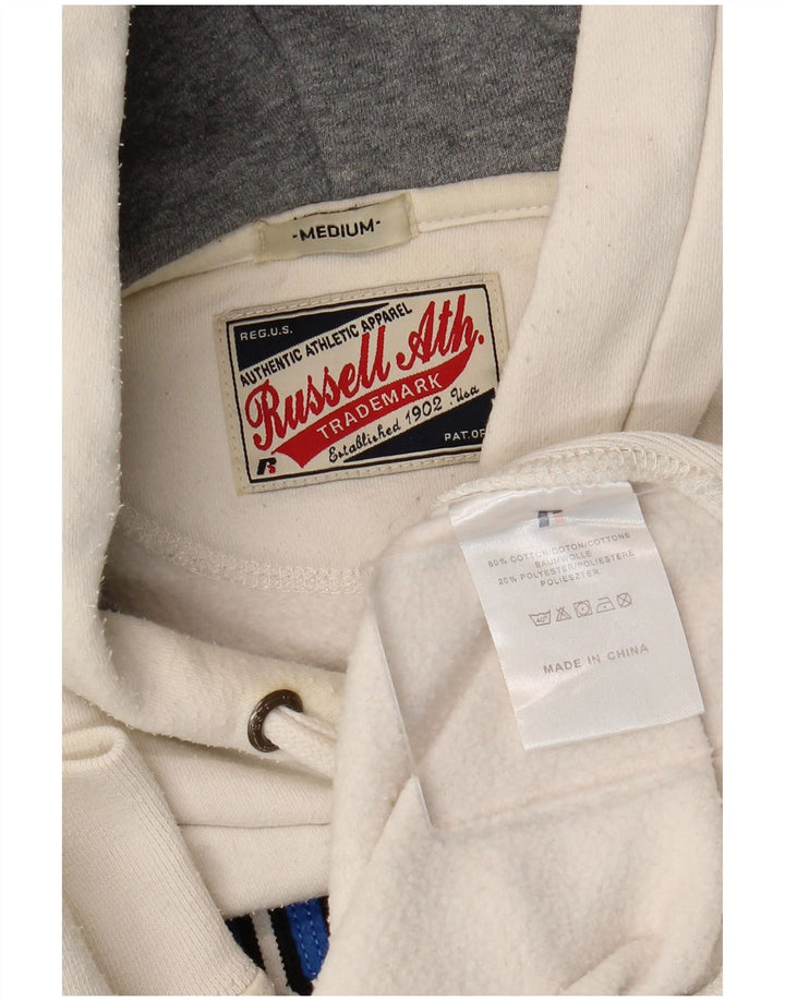 RUSSELL ATHLETIC Felpa con cappuccio grafica da uomo in cotone bianco medio