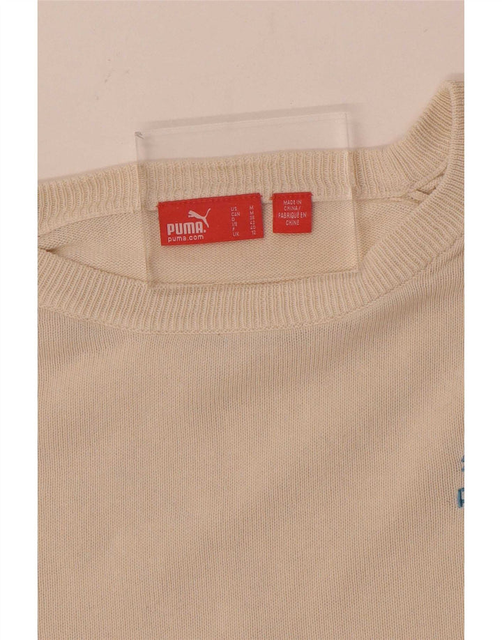 Maglione maglione con scollo a barca da donna Puma UK 12 medio bianco sporco