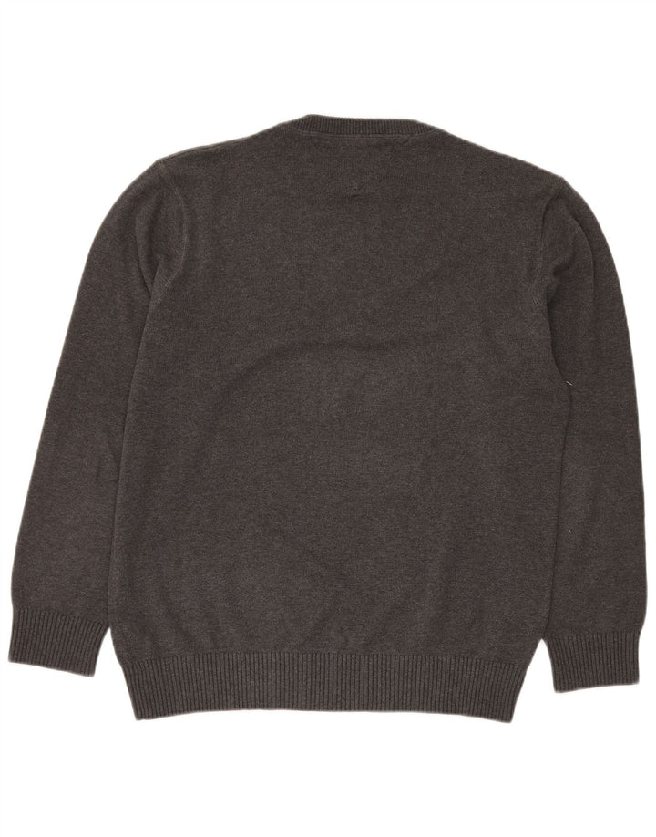 TOMMY HILFIGER Maglione maglione girocollo da uomo grande cotone grigio