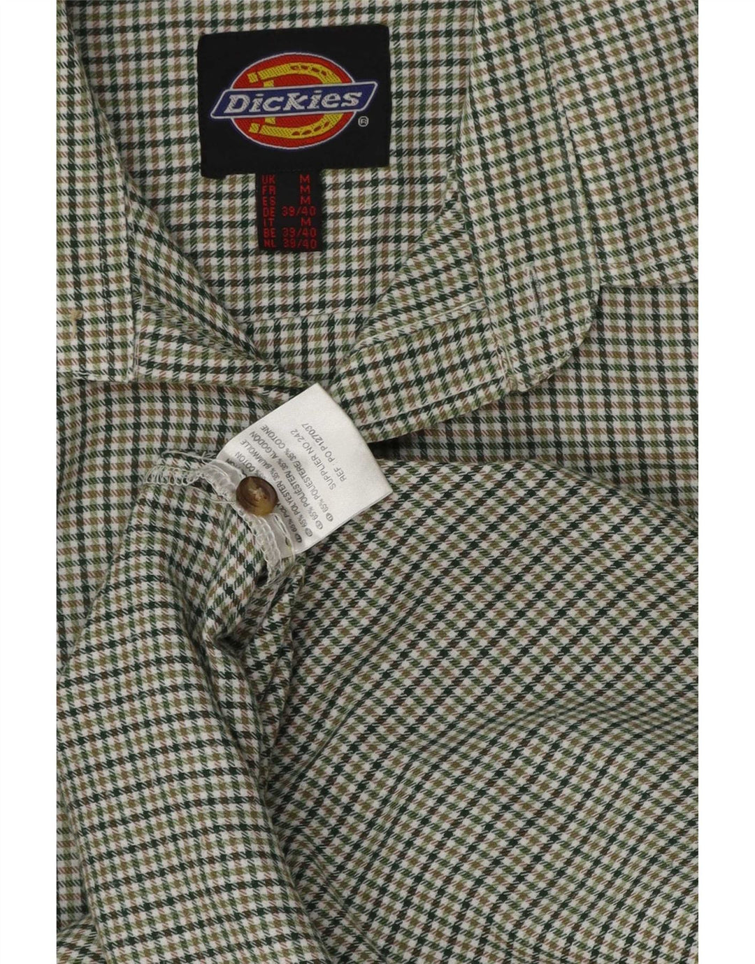Camicia da uomo Dickies in poliestere pied de poule verde medio