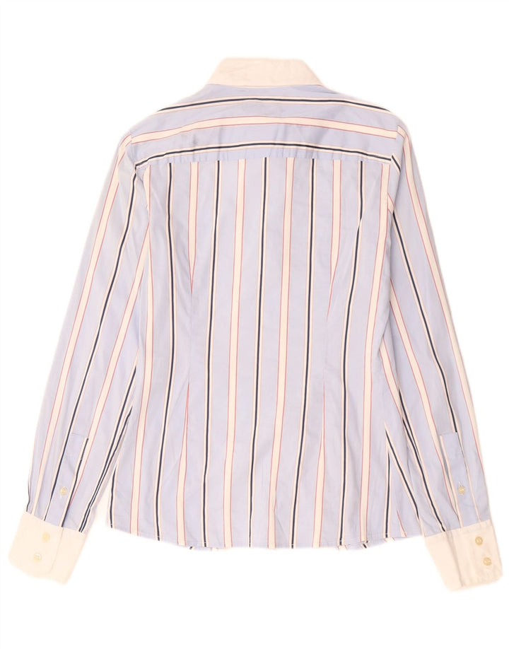 Camicia da donna Iceberg UK 10 piccolo cotone a righe blu