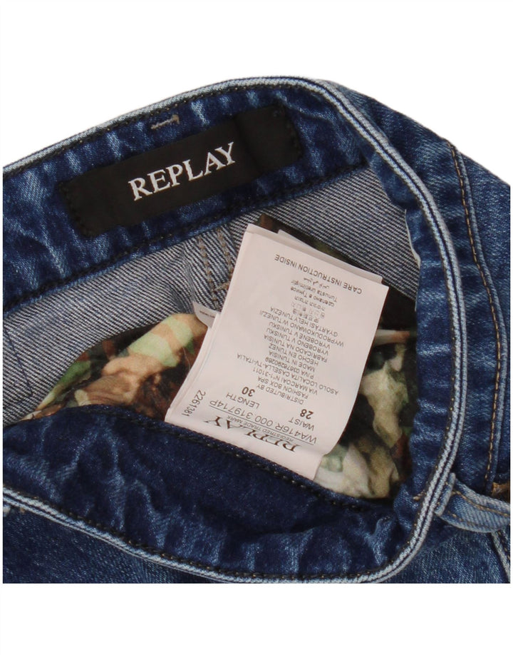 REPLAY Jeans slim invecchiati da donna W28 L30 cotone blu