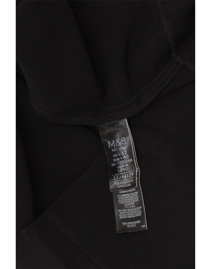 Gonna a tubino da donna Marks & Spencer UK 12 media W30 poliestere nero