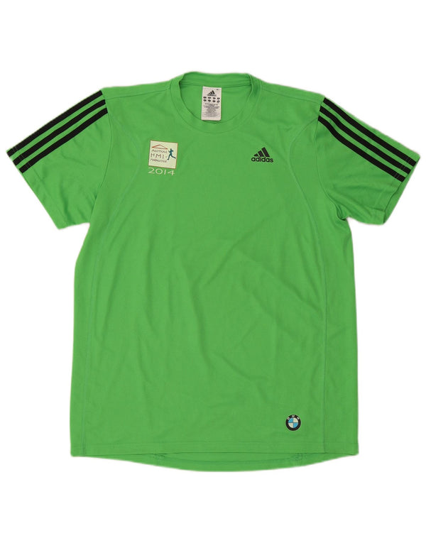 T-shirt grafica Adidas da uomo Aohna Top in poliestere verde medio