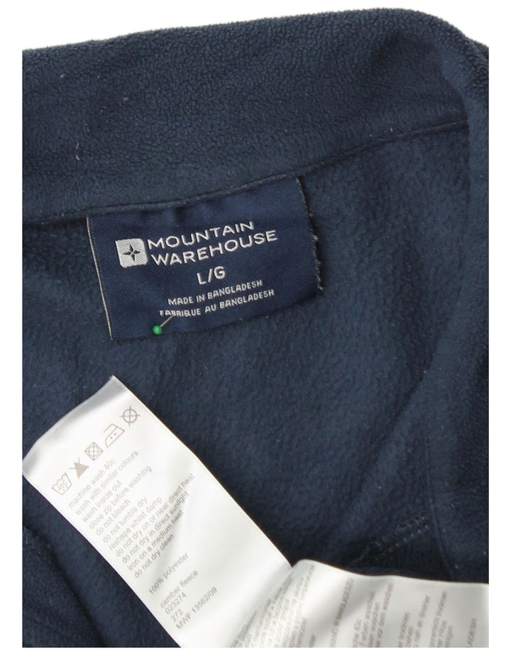 MOUNTAIN WAREHOUSE Maglione in pile da uomo con zip e collo grande in poliestere blu navy