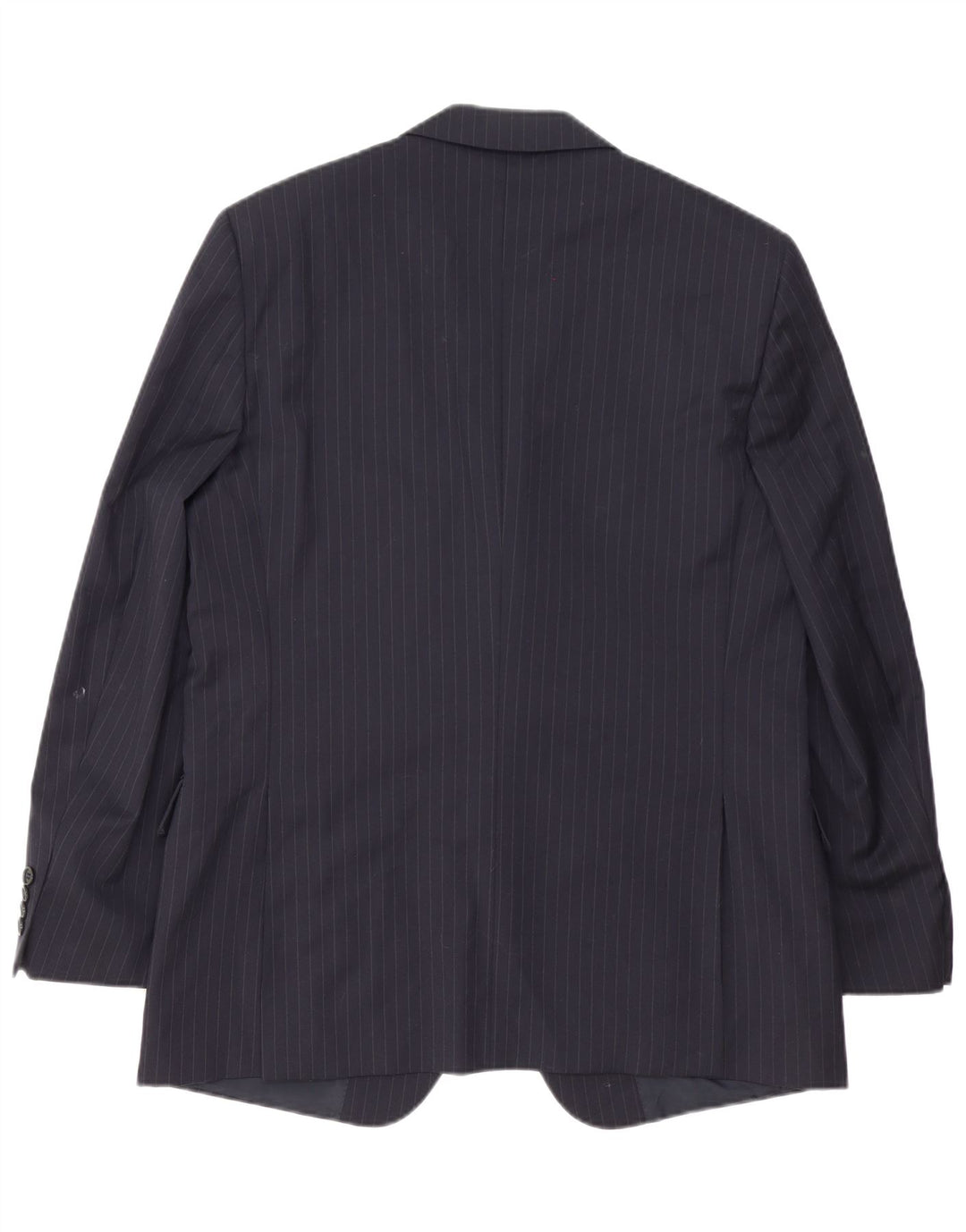 Biagiotti Uomo Giacca Blazer 3 Bottoni da Uomo IT 52 XL Gessato Blu Navy