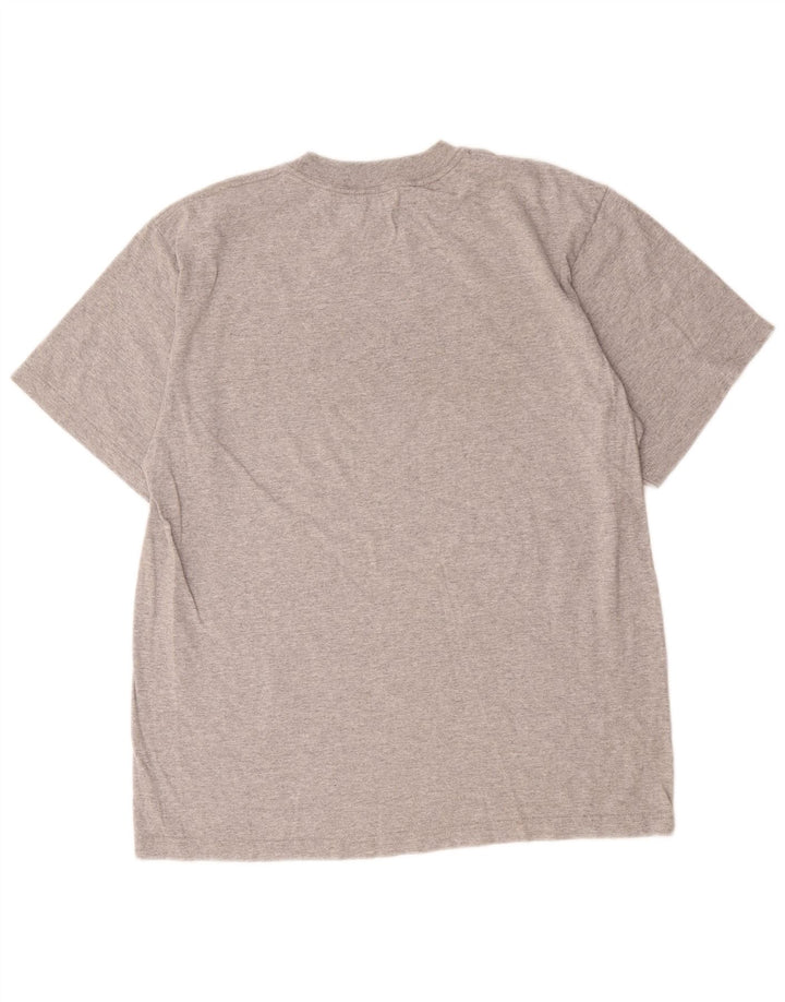 T-shirt grafica da uomo Adidas Top grande in cotone grigio