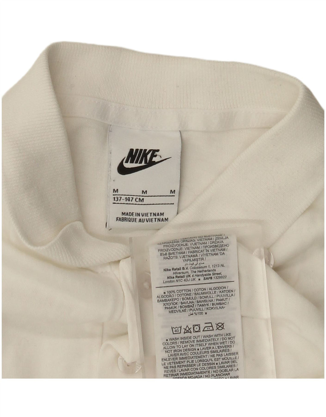 Polo Nike Ragazzo 10-11 Anni Cotone Bianco Medio