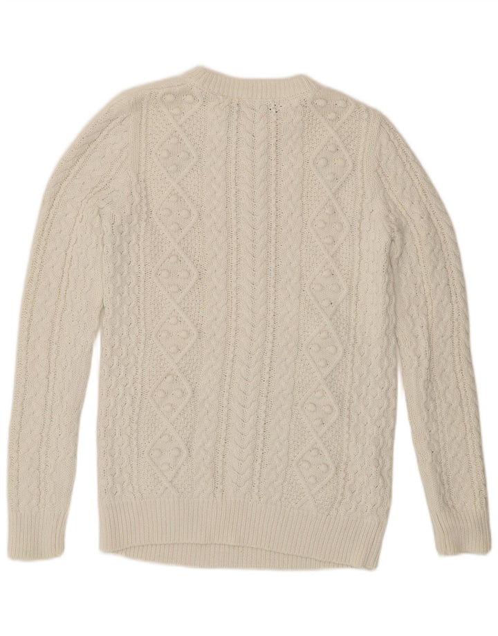Maglione maglione con scollo a barca da donna Zara UK 10 piccolo bianco