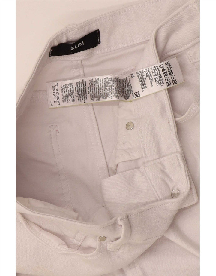 Jeans slim da donna Marks & Spencer UK 12 medio W30 L27 cotone bianco