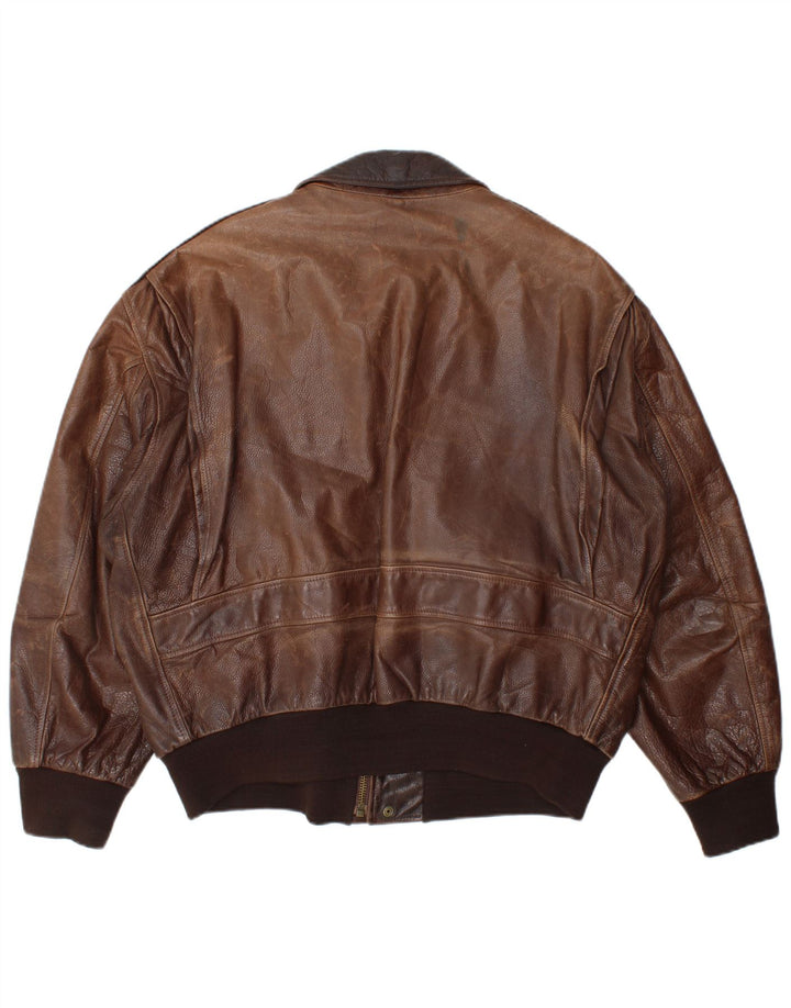 Giubbotto Bomber in Pelle da Uomo La Matta IT 50 Large in Pelle Marrone