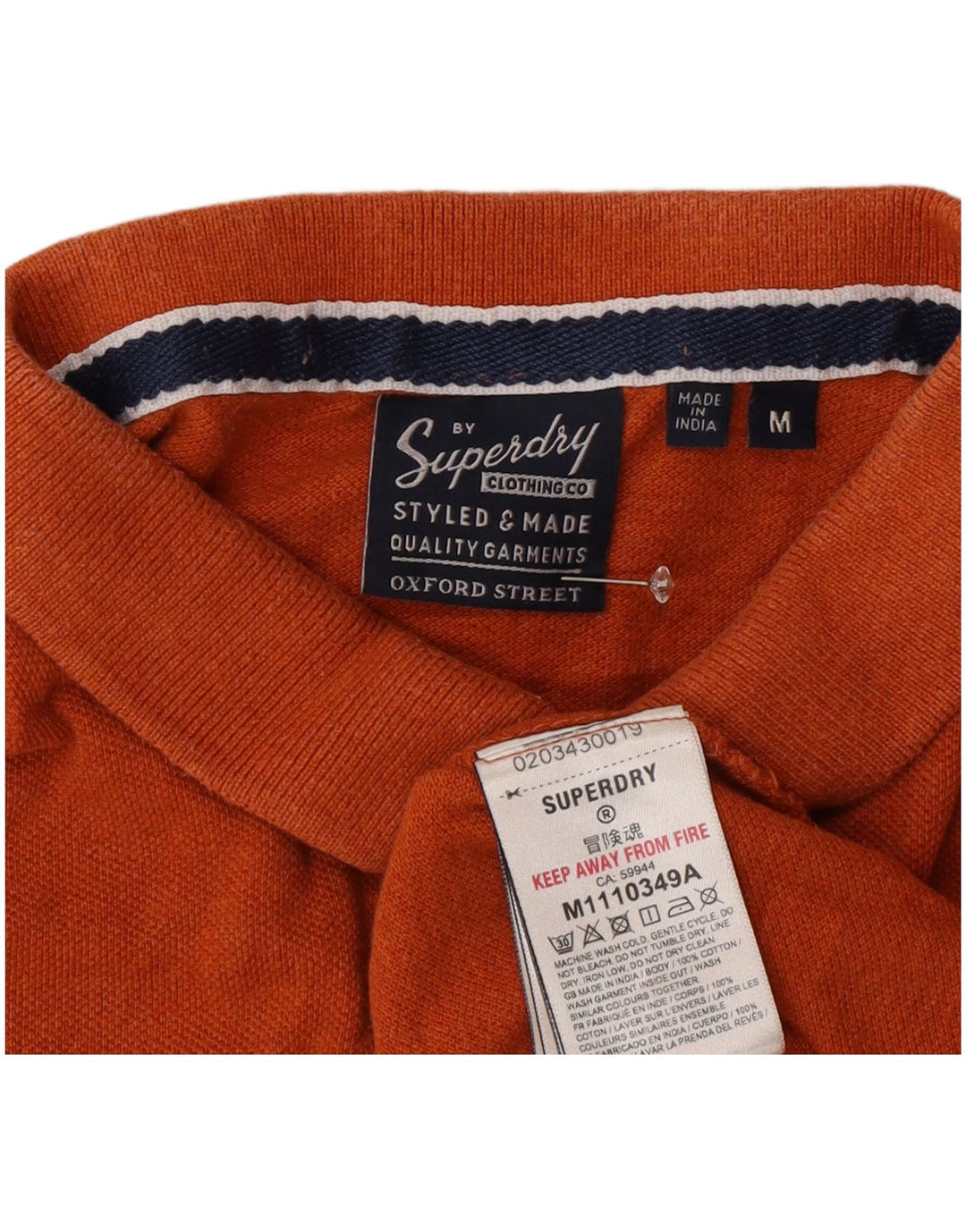 Polo grafica da uomo Superdry in cotone arancione medio