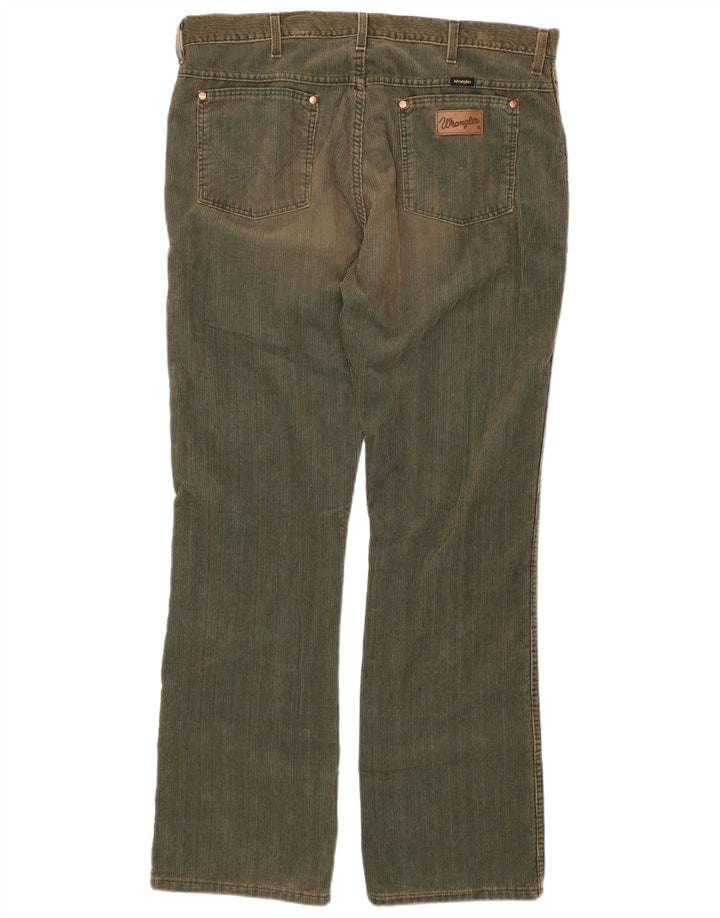 Pantaloni da uomo in velluto a coste bootcut WRANGLER W38 L34 cotone kaki