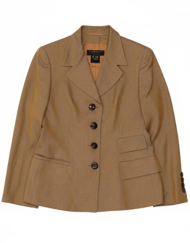 Giacca blazer da donna Elements Escada UK 12 Beige medio a spina di pesce