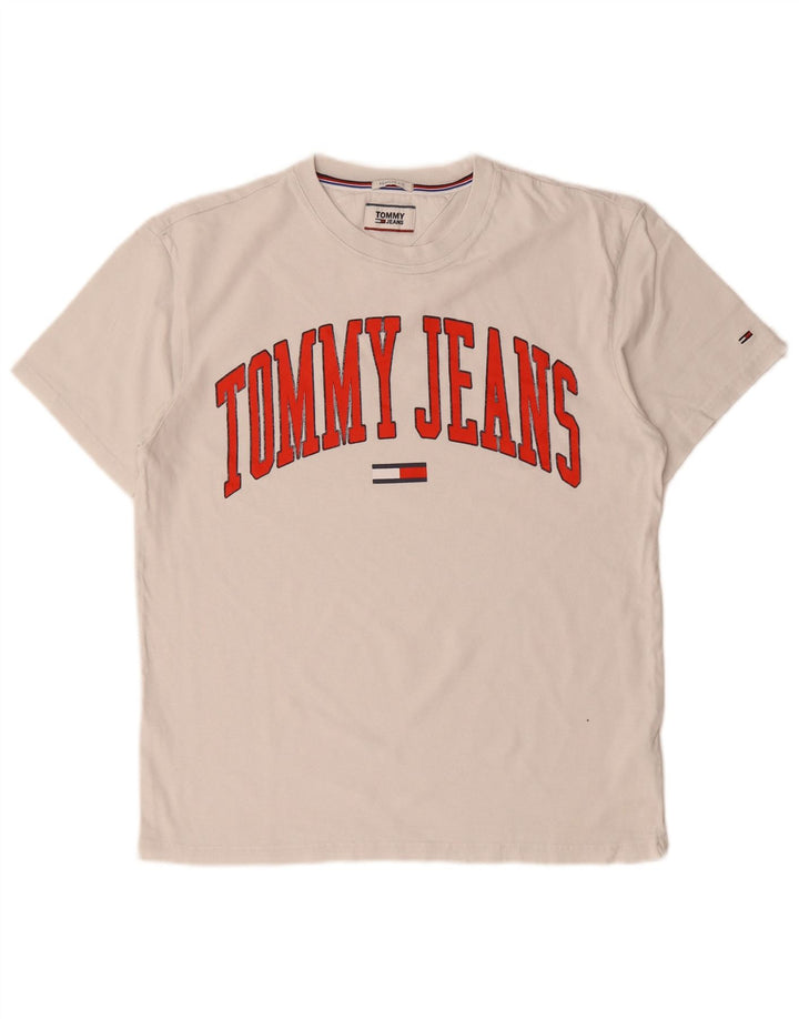 T-shirt grafica da uomo con vestibilità regolare Tommy Hilfiger Top in cotone bianco medio