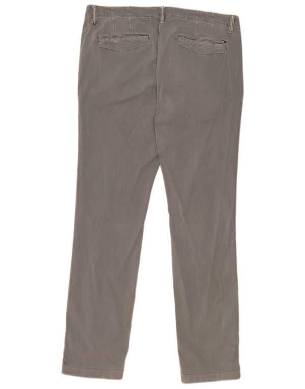 Pantaloni chino slim da uomo Tommy Hilfiger W36 L32 cotone grigio