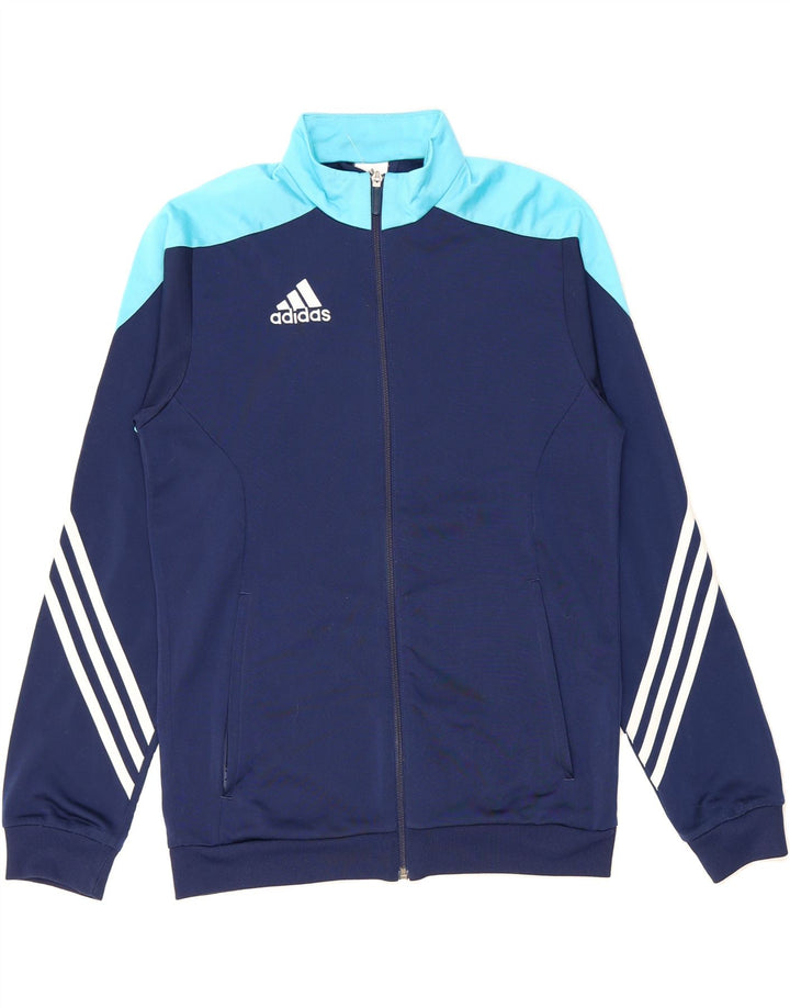 ADIDAS Mens Tracksuit Top Jacket XS Navy Blue Colourblock Polyester Vintage Adidas and Second-Hand Adidas from Messina Hembry 