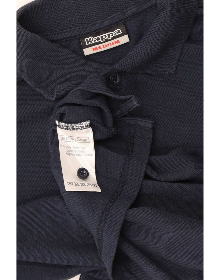 Polo KAPPA da uomo a maniche lunghe in cotone blu navy medio